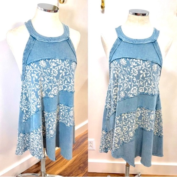 Free People Chambray Tunic Dress - Picture 1 of 6